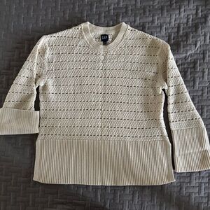 GAP Cotton Sweater with Intricate Knit Pattern extra small or small